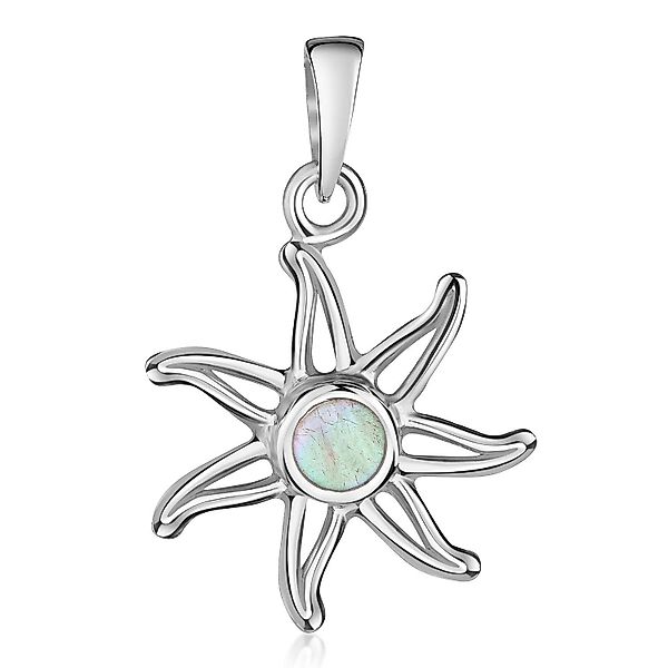 Materia Kettenanhänger Silber Sonne Perlmutt Weiß günstig online kaufen