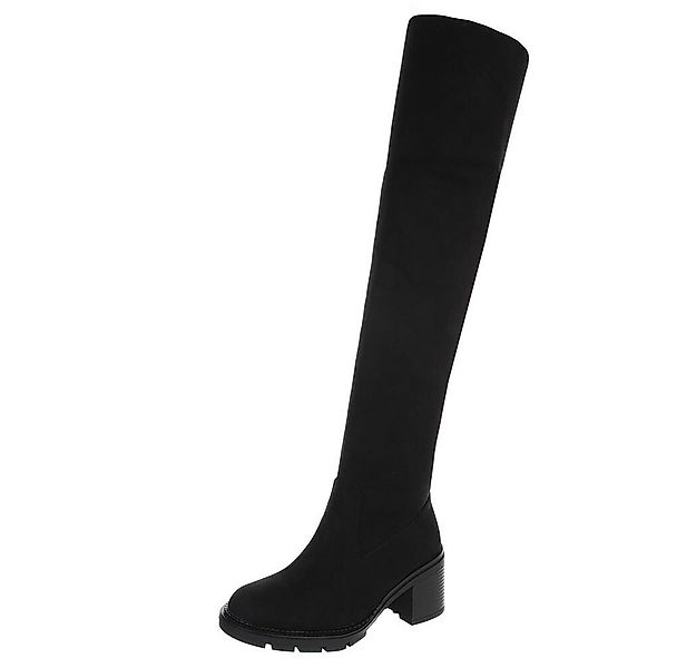Ital-Design Eleganter Overkneestiefel mit Blockabsatz für Damen Overkneesti günstig online kaufen