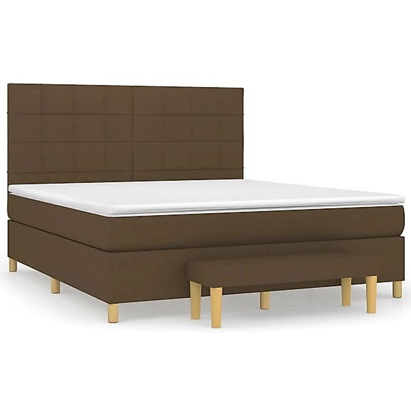 vidaXL Boxspringbett mit Matratze Dunkelbraun 180x200 cm Stoff 3137176 günstig online kaufen