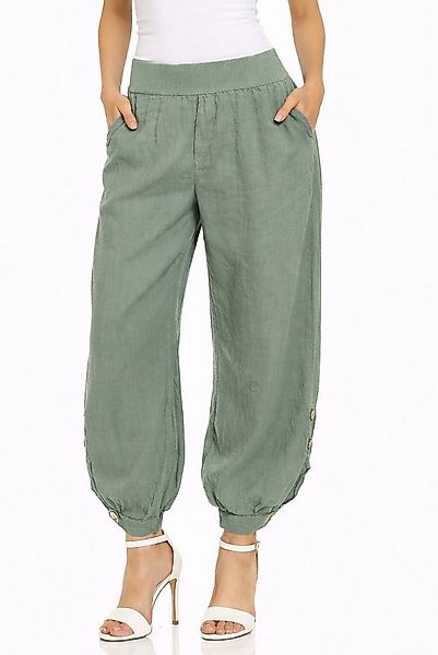 Mississhop Leinenhose 100 % Leinen Sommerhose, Haremshose mit Gummibund & K günstig online kaufen