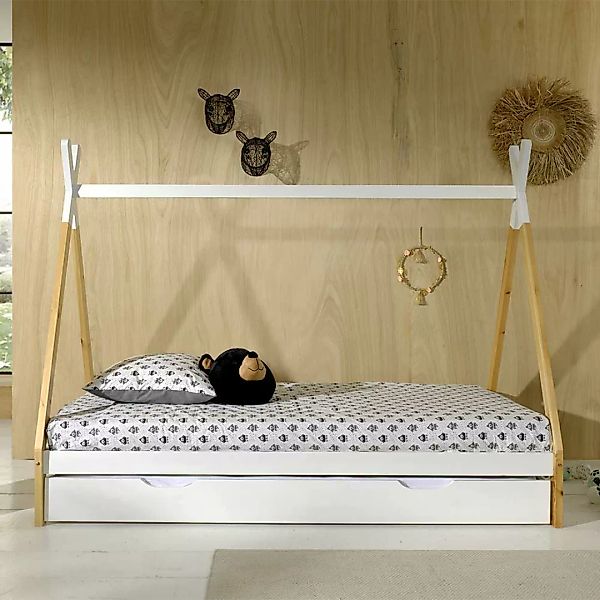 Kinderzimmerbett Tipi 90x200 cm Liegefläche lackiert günstig online kaufen