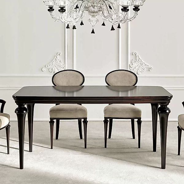 Esszimmer Tisch Dunkelbraun im klassischen Stil 175 cm breit günstig online kaufen