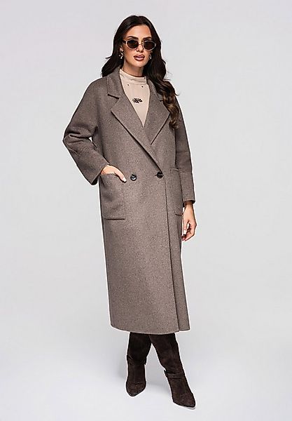 OMBRE Wintermantel Langer Doppelreihiger Mantel aus Wollmischung günstig online kaufen