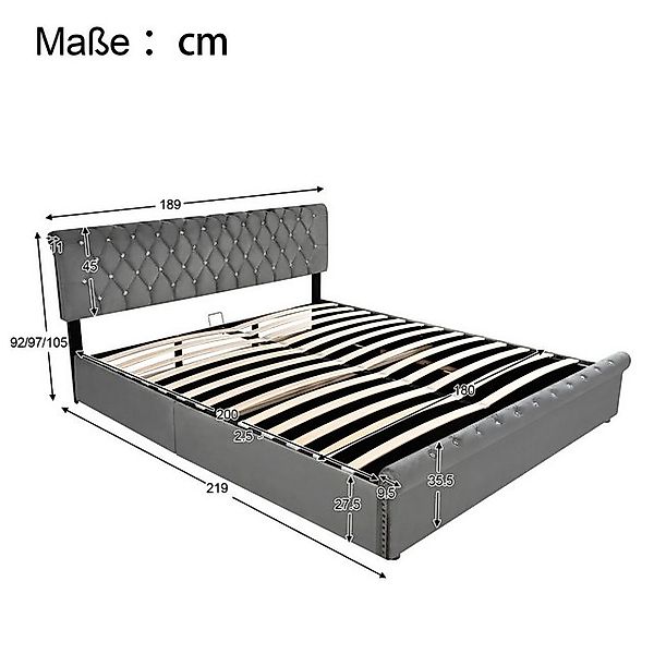 HAUSS SPOLE Polsterbett Polsterbett hydraulisches Doppelbett Funktionsbett günstig online kaufen