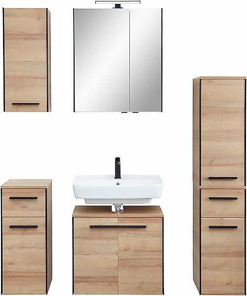 Saphir Badmöbel-Set »Quickset 395 5-teilig, Waschbeckenunterschrank mit LED günstig online kaufen