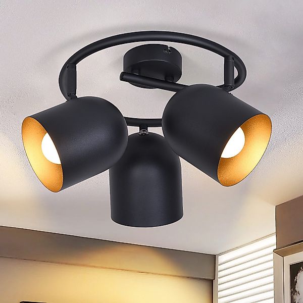 ZMH Deckenstrahler 2/3/4 Flammig-Schwarzgold E14 Deckenlampe günstig online kaufen