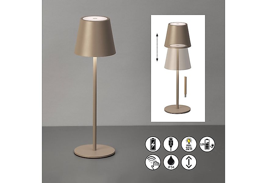 easy! BY FHL Außen-Tischleuchte Viletto, Dimmfunktion, USB-Ladefunktion, LE günstig online kaufen