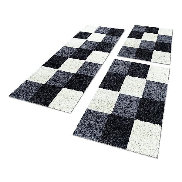 Carpettex Hochflor-Bettumrandung Kariert Design, Höhe 30 günstig online kaufen
