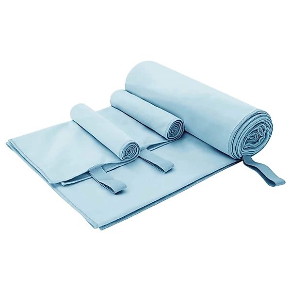 vidaXL Sporthandtuch Set 3-Tlg Blau Polyester und Polyamid 42011502 günstig online kaufen