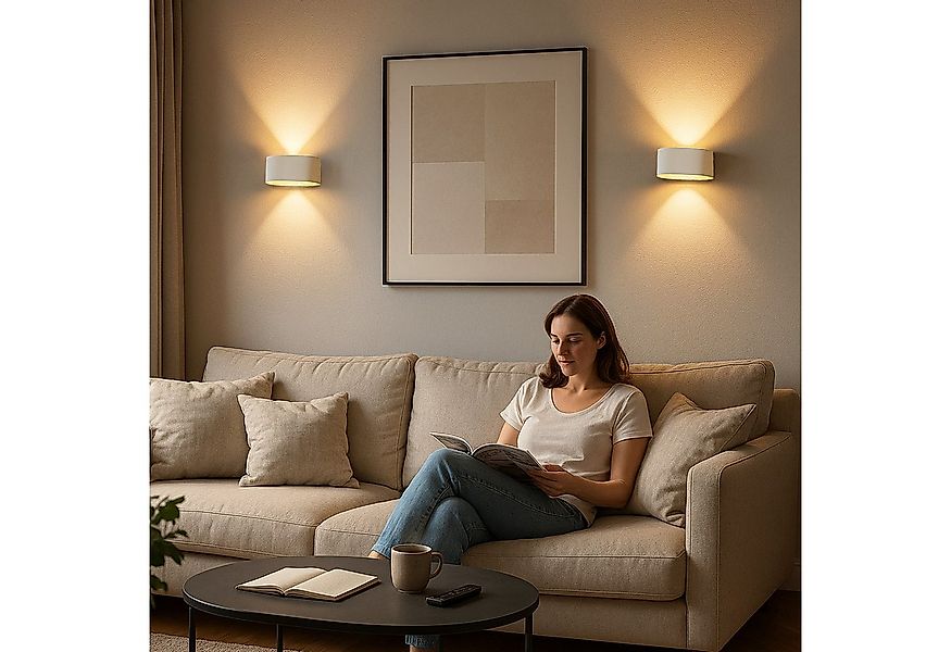 SSC-LUXon LED Wandleuchte JOBERO Wandlampe weiß gold Up & Down mit G9 LED w günstig online kaufen