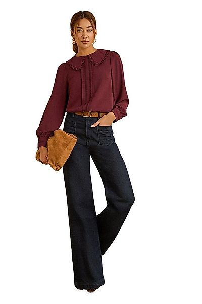 Love & Roses Langarmbluse Love & Roses Bluse mit Rüschenkragen, Regular (1- günstig online kaufen