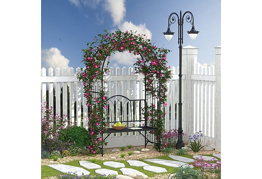 Outsunny Gartenbank Laubenbank Philosophenbank Rankgitter Rankhilfe (Rosenb günstig online kaufen