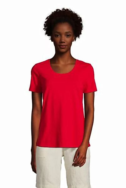 Shirt aus Leinenmix, Damen, Größe: L Normal, Rot, by Lands' End, Kompassrot günstig online kaufen