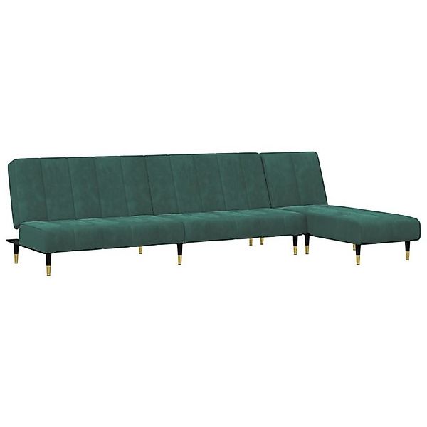 vidaXL Sofa, 2-tlg. Sofagarnitur Dunkelgrün Samt günstig online kaufen