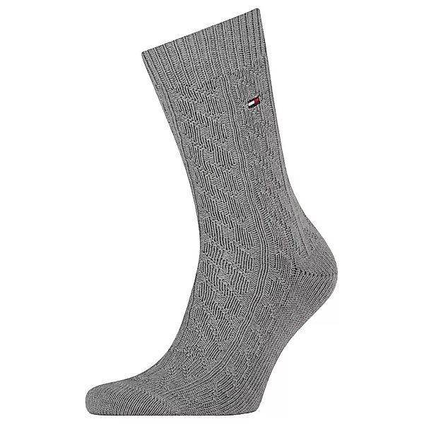 Tommy Hilfiger Wool Cable Socken EU 39-42 Mid Grey Melange günstig online kaufen