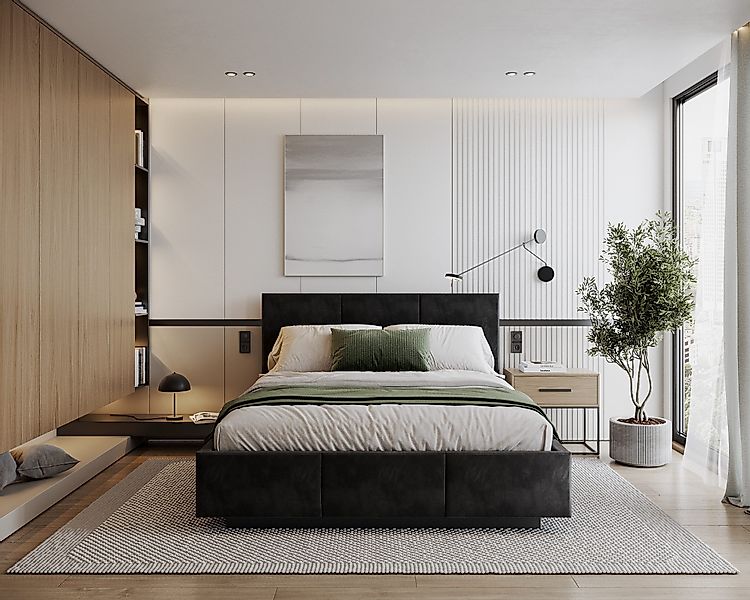 thematys Polsterbett Stauraumbett aus Velours 90x200, günstig online kaufen