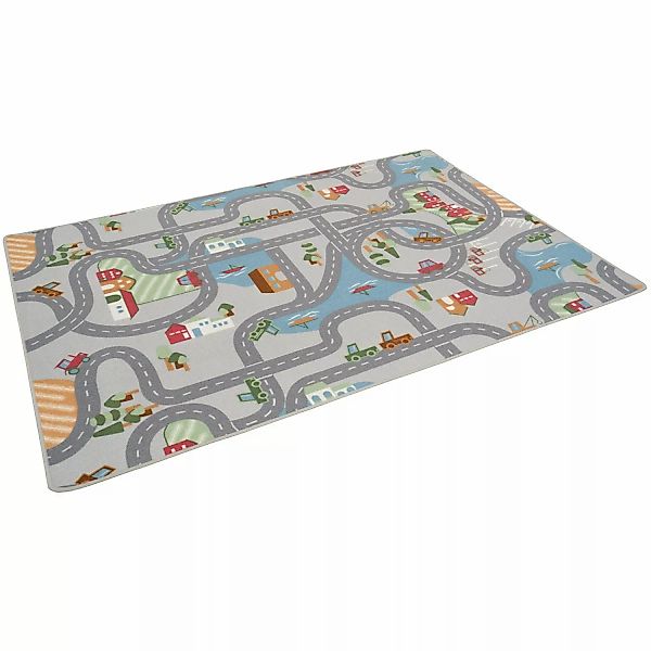 Snapstyle Kinder Spiel Straßenteppich Grau 200x300cm günstig online kaufen