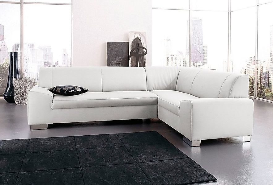 DOMO collection Ecksofa »Alisson, zeitlose Optik, flache Armlehnen, L-Form« günstig online kaufen