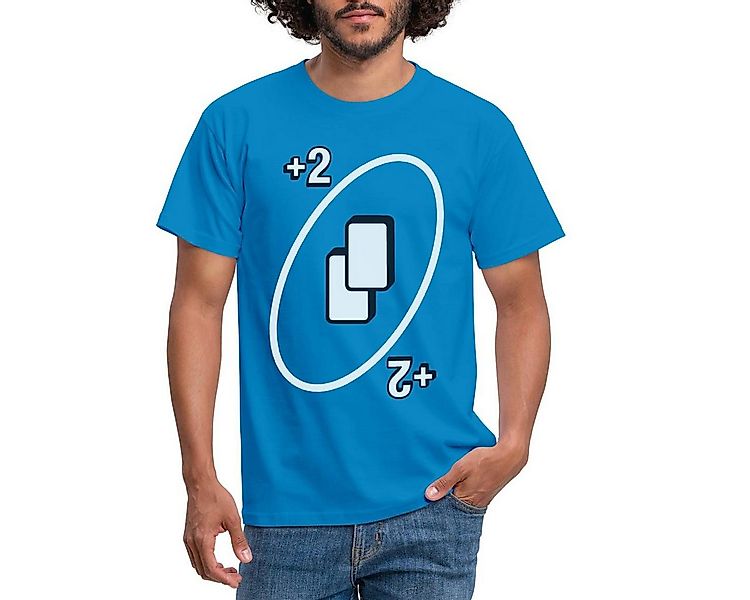 Spreadshirt T-Shirt UNO Karten Kostüm +2 Zwei-Ziehen-Karte Männer T-Shirt ( günstig online kaufen