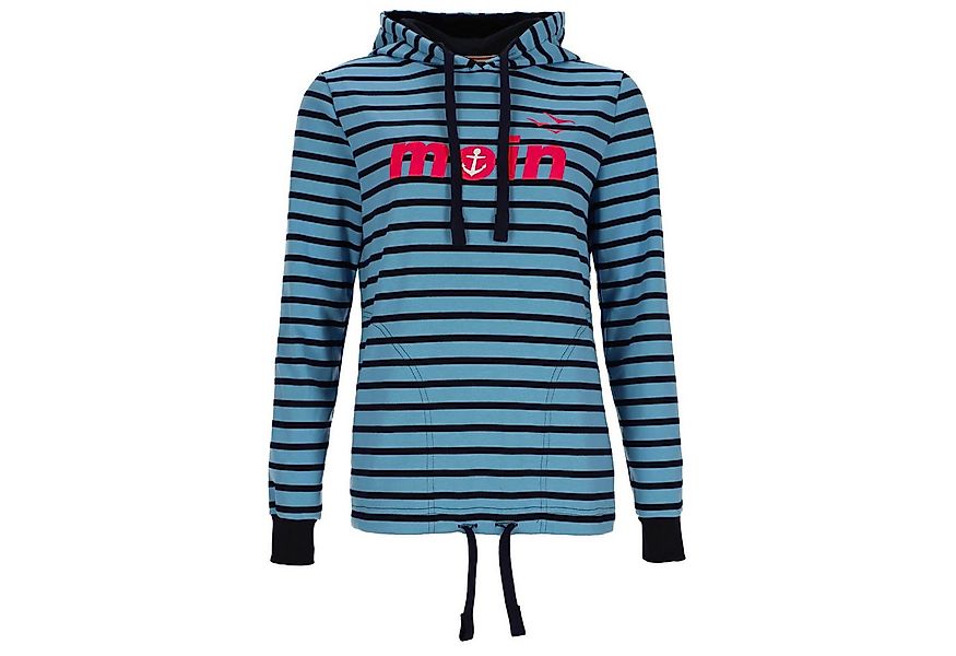 modAS Kapuzenshirt 29025 Damen Langarm-Shirt Moin-Print mit Streifen - Shir günstig online kaufen