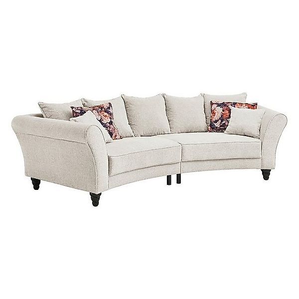 Big-Sofa CHARLOTTE, Beige, Webstoff, mit Kissen, B 338 x H 77 x T 108 cm günstig online kaufen