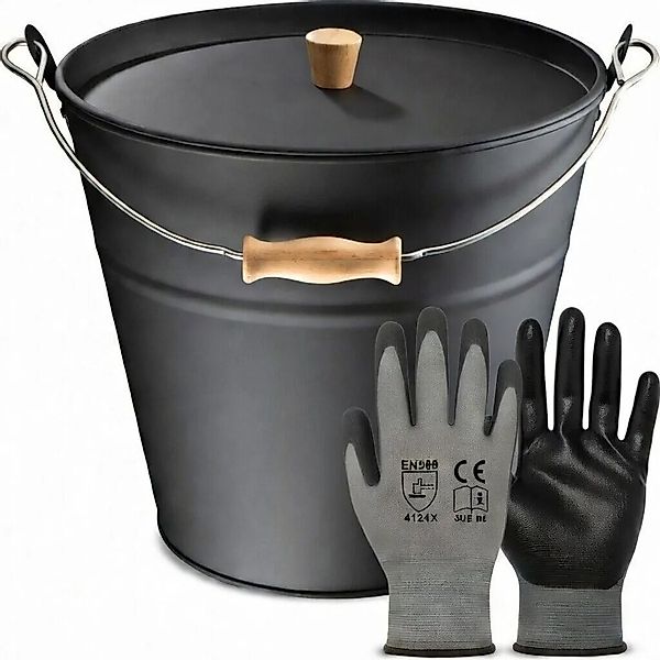 BLACK OAK Ascheeimer FUEGO 10L mit Deckel & Holzknauf – Aschebehälter aus M günstig online kaufen