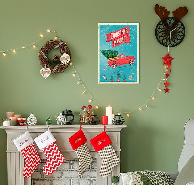 queence Metallbild "Christmas Market", Schriftzüge-Schriftzug-Weihnachten, günstig online kaufen