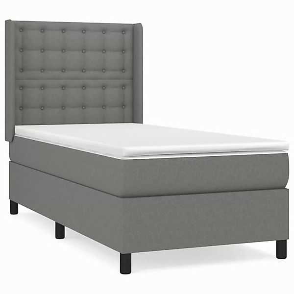 furnicato Bett Boxspringbett mit Matratze Dunkelgrau 80x200 cm Stoff (1-tlg günstig online kaufen