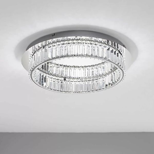 LED Deckenleuchte Aurelia in Chrom und Transparent 41W 2505lm günstig online kaufen