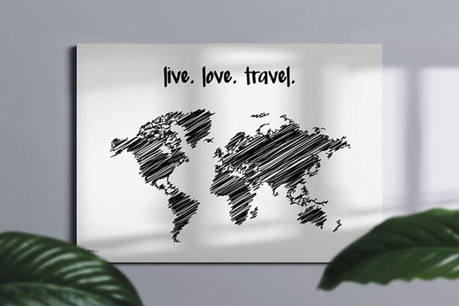 Stylische Weltkarte Live.Love.Travel #1- Nachhaltig & Handemade In Germany günstig online kaufen
