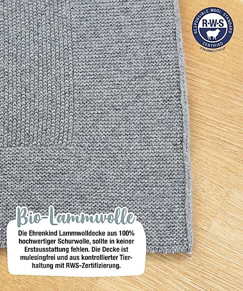 Babydecke aus Bio-Lammwolle Natur, 90 x günstig online kaufen