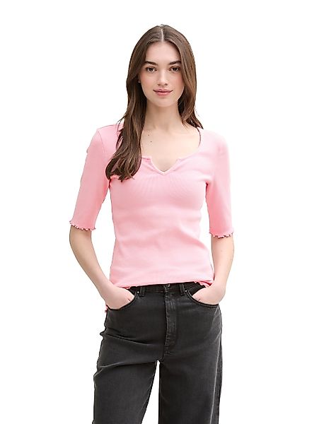 TOM TAILOR Denim T-Shirt, mit Rippstruktur günstig online kaufen