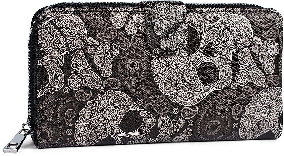 styleBREAKER Geldbörse Große Geldbörse mit Totenkopf günstig online kaufen