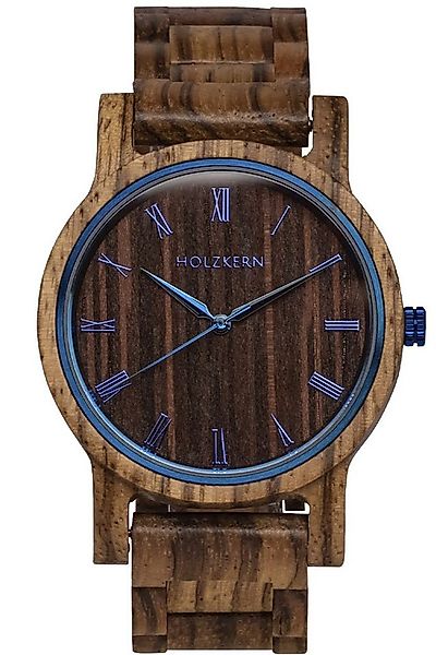 Holzkern Quarzuhr Armbanduhr Quarz Herbstmorgen Zebrano/Wenge günstig online kaufen