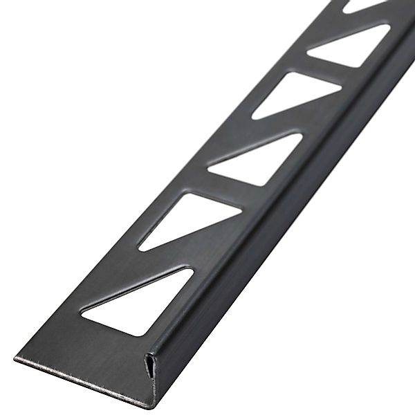 Dalsys Fliesenschiene L-Profil 2,5m x 10mm Edelstahl Schwarz Winkelprofil günstig online kaufen