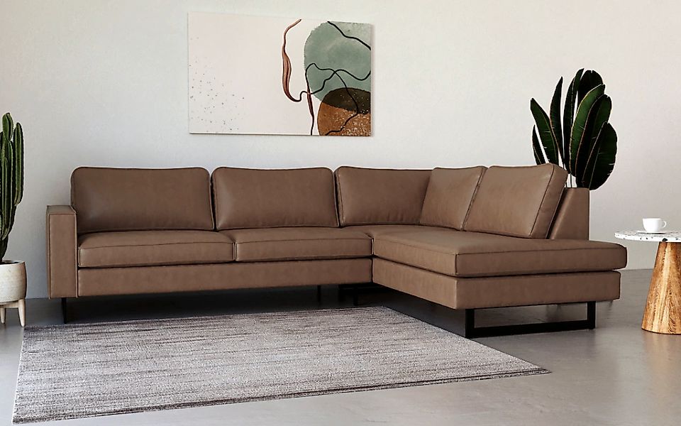 Places of Style Ecksofa "Pinto, 290 cm, Cord, Chenille, Lederoptik, Ottoman günstig online kaufen