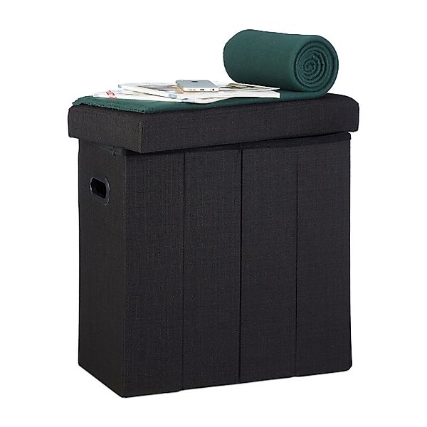 relaxdays Sitzhocker Faltbarer Sitzhocker, Schwarz günstig online kaufen