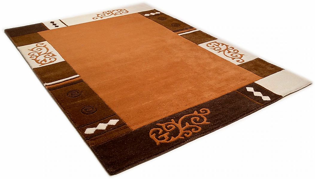 THEKO "Ambadi" rechteckig 14 mm Höhe reine Schurwolle, handgetuftet, mit Bo günstig online kaufen