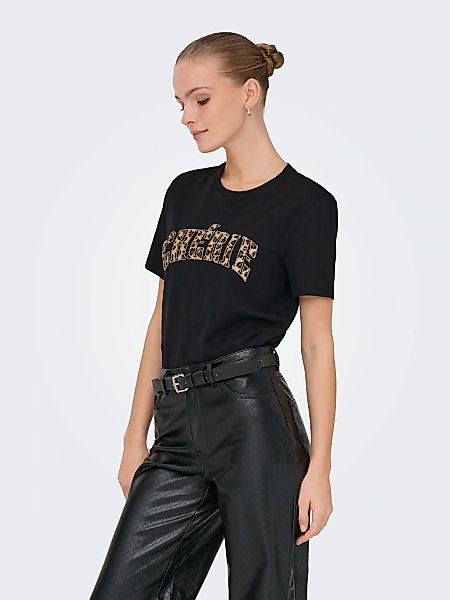 ONLY T-Shirt "ONLDITTE LIFE RHNSTN S/S ANIMAL TOP JRS" günstig online kaufen