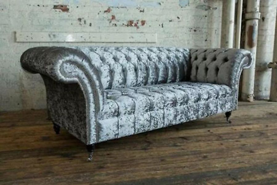 JVmoebel Chesterfield-Sofa, Chesterfield Sofa 3 Sitzer Couch design Braun P günstig online kaufen