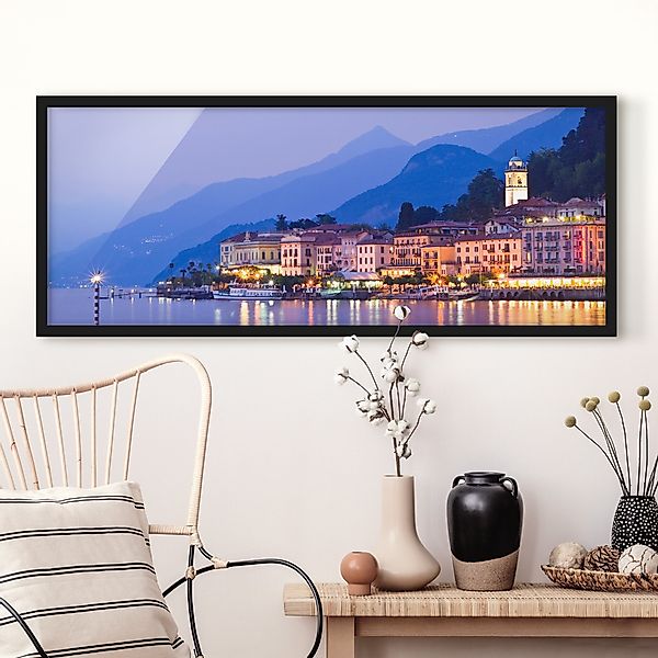 Bild mit Rahmen - Panorama Bellagio am Comer See günstig online kaufen