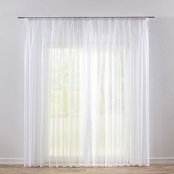 Gardine mit Kräuselband, weiss, Voile (901-00) günstig online kaufen