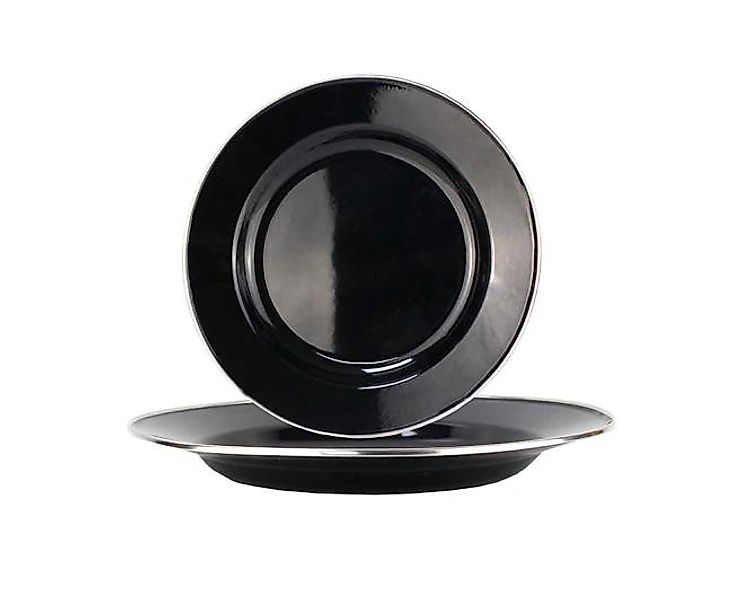 Camping-Teller MICHELINO Set 1 Stück 2-tlg. ca. 25 x 3 cm Schwarz günstig online kaufen