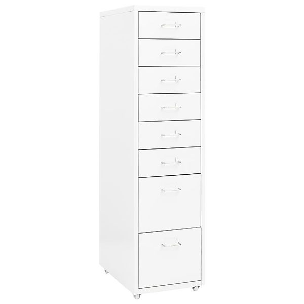 furnicato Aktenschrank mit Rollen Weiß 28x41x109 günstig online kaufen