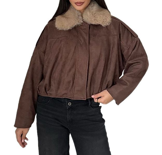 Ital-Design Bomberjacke Modische cropped Jacke mit weichem Kragen für Damen günstig online kaufen