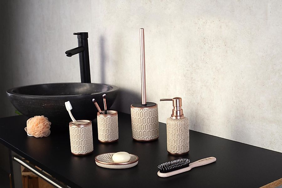 Ridder Badaccessoire-Set Aufbewahrungsbecher Laila beige günstig online kaufen