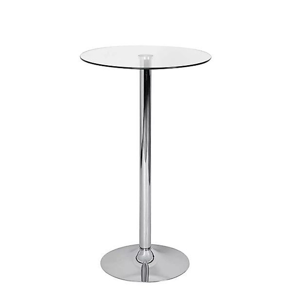 Stehtisch Glas und Metall mit runder Tischplatte 105 cm hoch günstig online kaufen