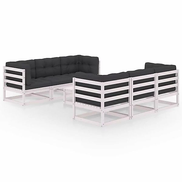 7-tlg. Garten-lounge-set Mit Kissen Kiefer Massivholz günstig online kaufen