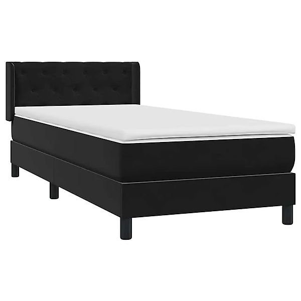 vidaXL Boxspringbett mit Matratze Schwarz 80x220 cm Samt 3318389 günstig online kaufen