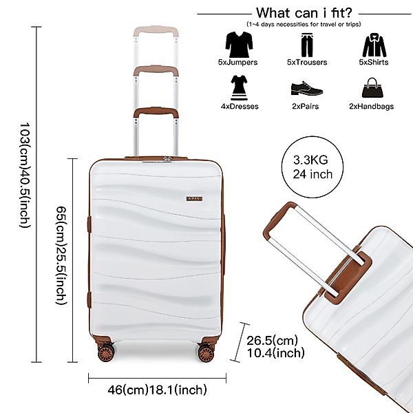 KONO Handgepäck-Trolley Leicht Hartschalenkoffer Reisekoffer mit günstig online kaufen